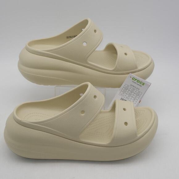 New Crocs Crush Platform Sandals  Women's 9 Men's 7  Bone Cream Beige - Picture 7 of 9